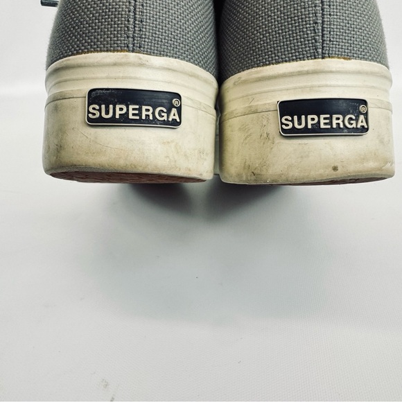 Superga Platform Sneakers Grey Lace Up - size 9 - Picture 12 of 16